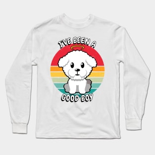 Cute furry dog is a good boy Long Sleeve T-Shirt